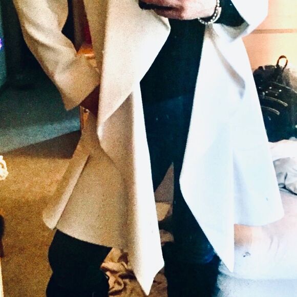 New 10 Ivory Anne Klein Cascade Open-Front Jacket - Picture 6 of 8